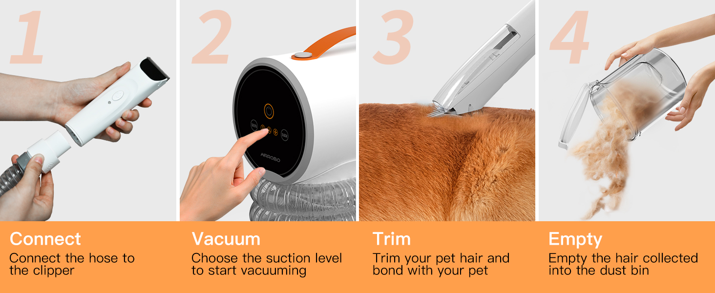 easy to use pet hair vacuum groomer